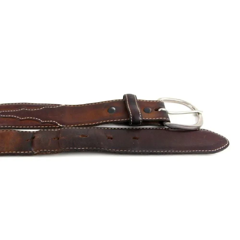 Vintage BROWN GENUINE LEATHER 1 3/8
